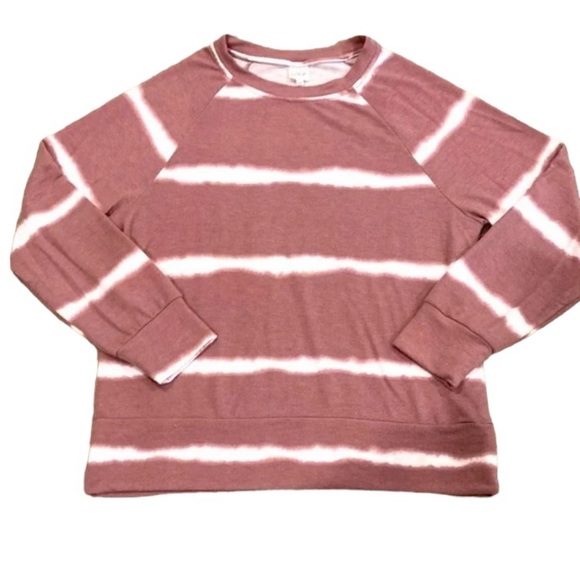Kaleigh Marley Women’s Raglan Tie Dye Crew Neck Sweatshirt Size‎ L Pink … - Picture 2 of 9